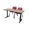 Cain Rectangle Training Table, 66" X 29", Beige MTRCT6624BE47BY
